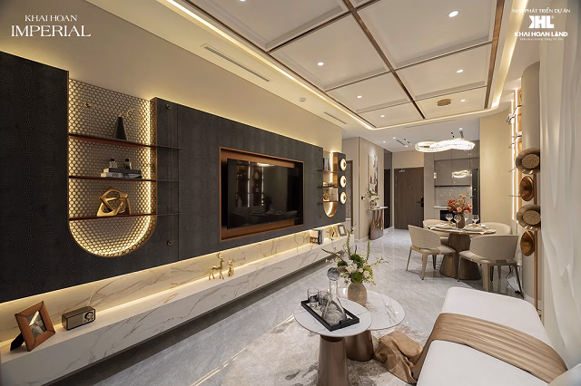 Thiết kế sang trọng của căn hộ mẫu dự án Khải Hoàn Imperial